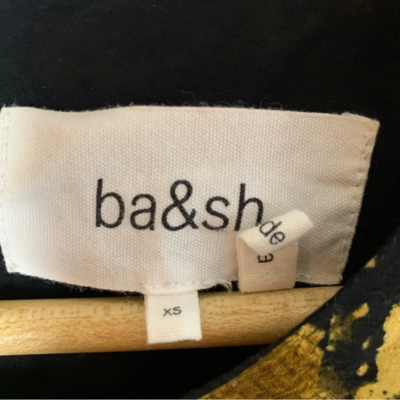 Ba&sh Sym Animal Print Ruffle Mini Dress Ochre Sz XS - Picture 5 of 6